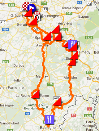 Het parcours van Luik-Bastenaken-Luik 2013