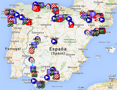 Het parcours van de Ronde van Spanje 2013 in Google Earth