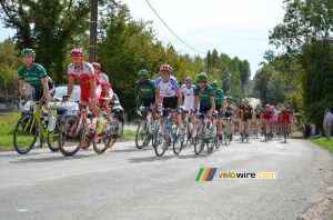 The peloton led by Thomas Voeckler (Europcar) and Arnaud Labbe (Cofidis) (470x)