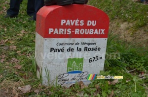 The 'cobbles of Paris-Roubaix' sign (642x)