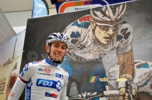 Jérémy Roy (FDJ BigMat) with his drawing as the winner in 2010 (793x)