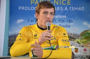Damien Gaudin (Europcar) wearing the yellow jersey (424x)