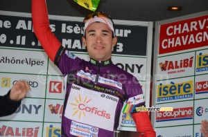 Nicolas Edet (Cofidis) en violet, vainqueur du classement de meilleur grimpeur (265x)