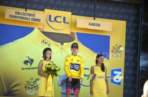 Jan Bakelants en jaune sur le podium (214x)