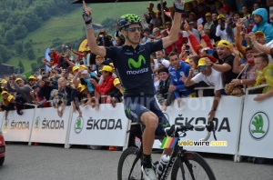 Rui Costa (Movistar) wins the stage in Le Grand-Bornand (358x)
