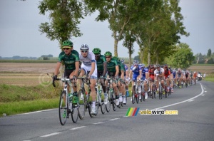 The peloton led by the sprinters teams in Hinges (279x)