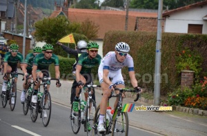 Tom Stamsnijder (Argos-Shimano) leading the peloton in Heuchin (2) (257x)