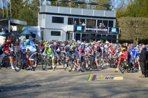 The peloton before the start in Rambouillet (312x)