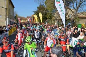 The peloton ready for the start in Saint-Saturnin-lès-Avignon (340x)