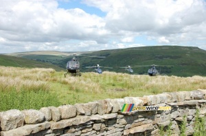 The VIP helicopters of the Tour (355x)