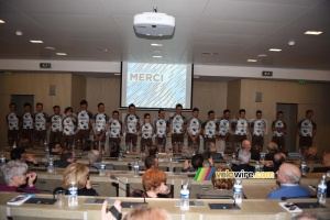 The riders of the AG2R La Mondiale cycling team at the presentation (477x)