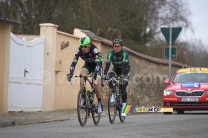 Anthony Delaplace (Bretagne-Séché) & Thomas Voeckler (Europcar) in the breakaway (2) (344x)