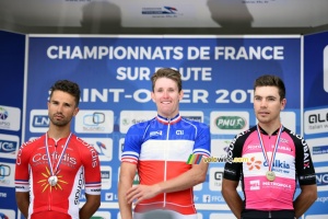 Le podium du Championnat de France 2017 : Arnaud Démare, Nacer Bouhanni, Jérémy Leveau (3) (2283x)