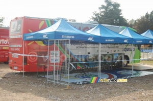 Le bus de l'équipe Liquigas - qui portait déjà les couleurs de Varese 2008 en début de la saison cycliste (505x)