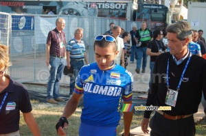 World Champion Fabio Andres Duarte Arevalo, on his way to the cérémonie protocolaire (527x)