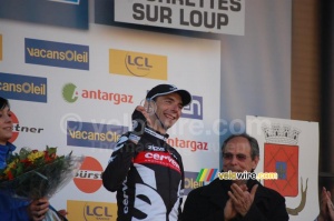 Xavier Tondo (Cervélo TestTeam) on the podium (4) (357x)