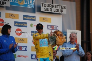 Alberto Contador (Astana) on the podium in Tourrettes-sur-Loup (4) (302x)