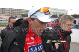 Fabian Cancellara (Team Saxo Bank) après Paris-Roubaix 2010 (870x)