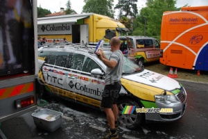 The HTC-Columbia car being washed (406x)