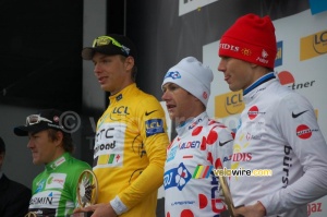 The podium of jerseys for Paris-Nice 2011 (505x)